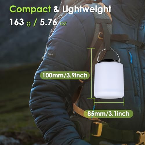 LED Camping Lantern, Rechargeable Camping Light, 4 Modes Outdoor Flashlights Lanterns with 1000LM, Water Resistant Portable Emergency Camp Light for Hurricane Hiking Survival Kits - Black - Image 6