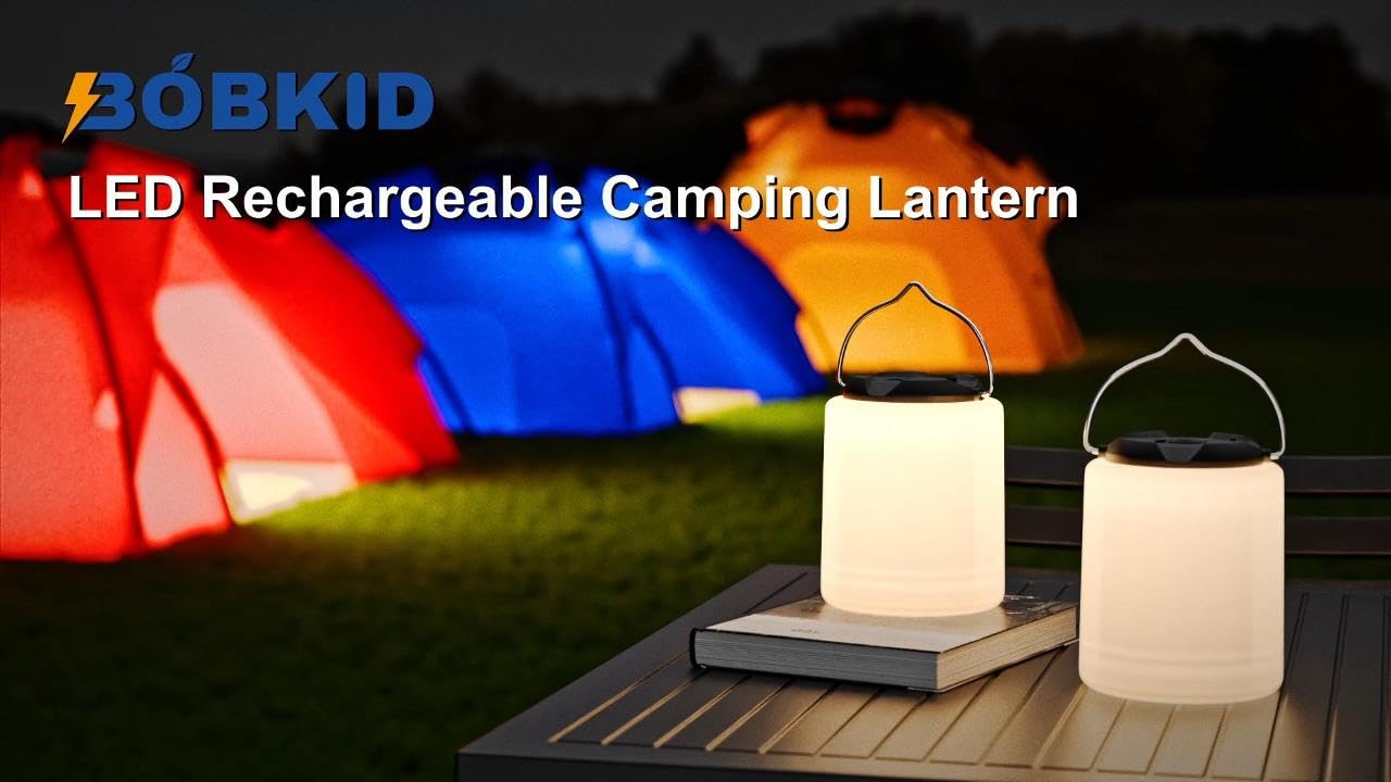 LED Camping Lantern, Rechargeable Camping Light, 4 Modes Outdoor Flashlights Lanterns with 1000LM, Water Resistant Portable Emergency Camp Light for Hurricane Hiking Survival Kits - Black - Image 7