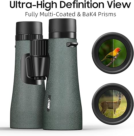 12x50 UHD Binoculars for Adults High Powered with Upgraded Phone Adapter - Large View, Lightweight, IPX7 Waterproof, BAK4 Prism - Binoculars for Hunting Bird Watching Cruise - Image 3